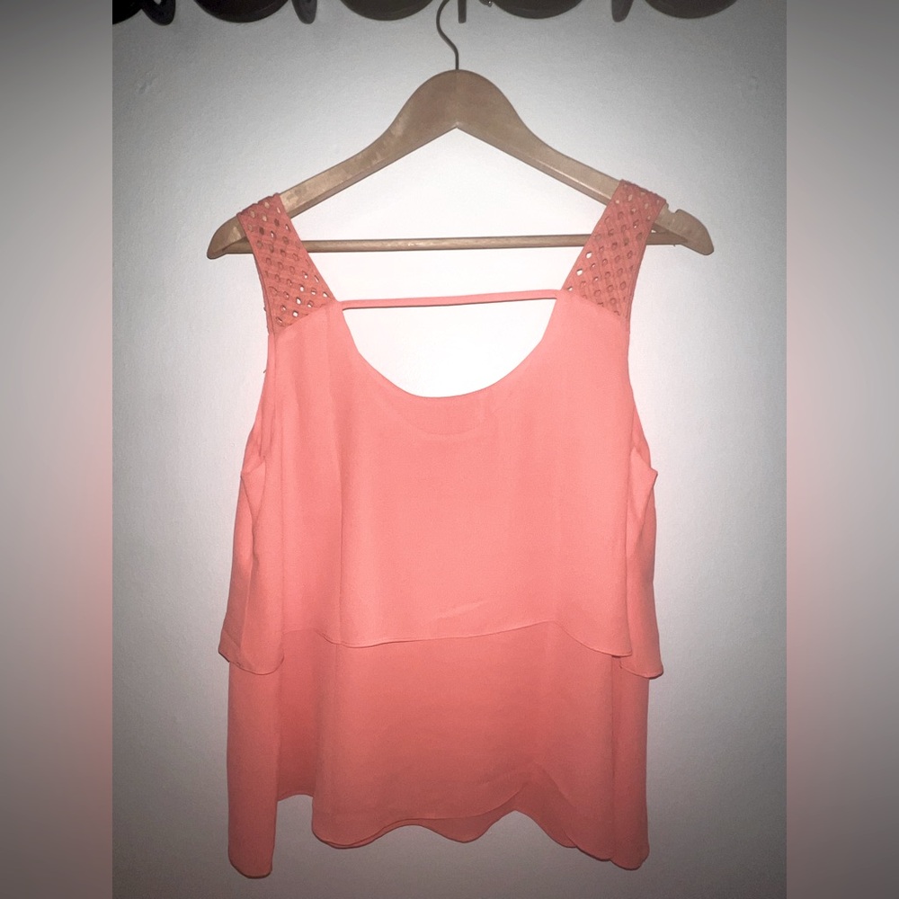 Maurices pleated chiffon top, with knitted straps women’s size medium